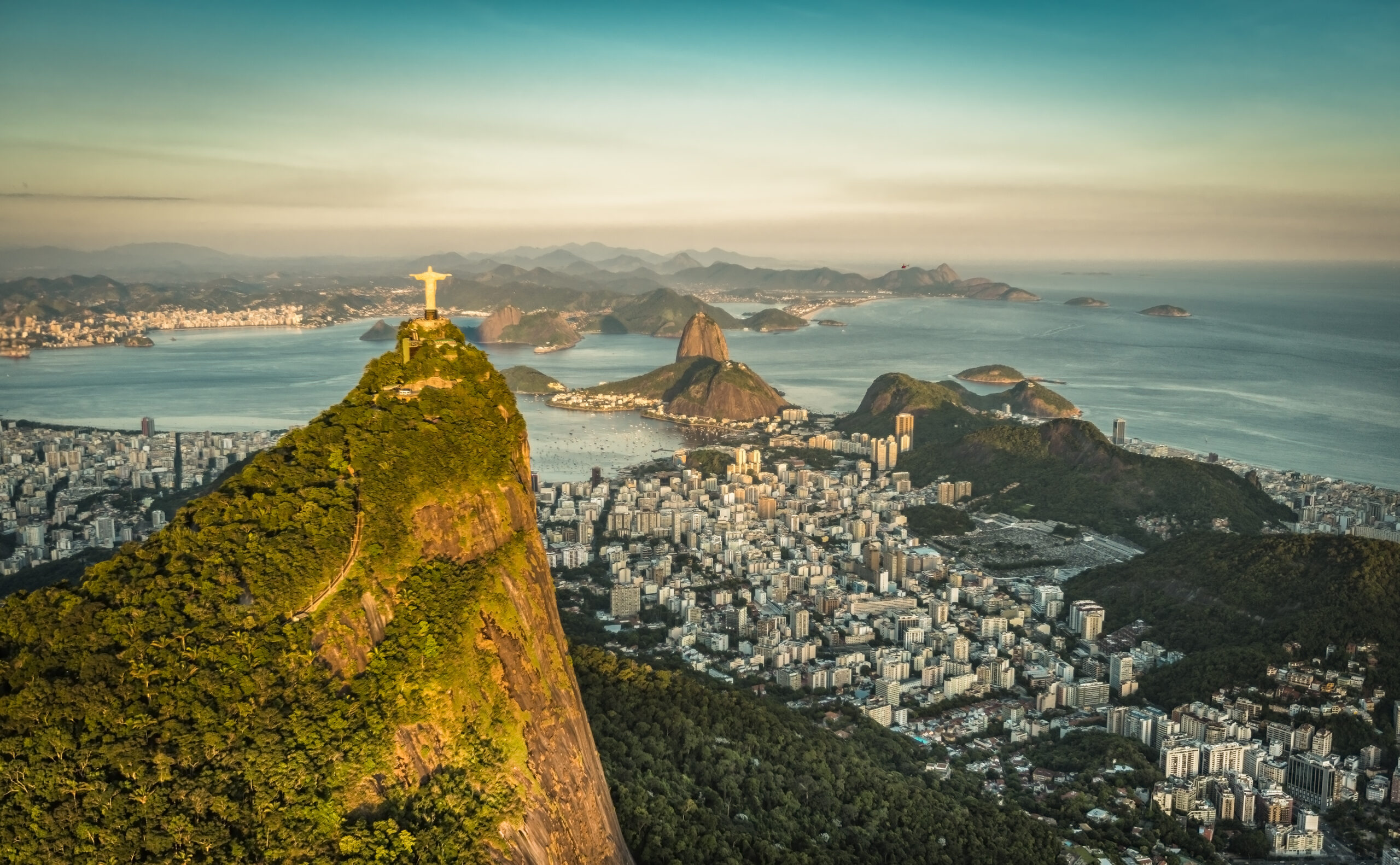 Aerial view of Botafogo Bay and Sugar Loaf Mountain, Rio